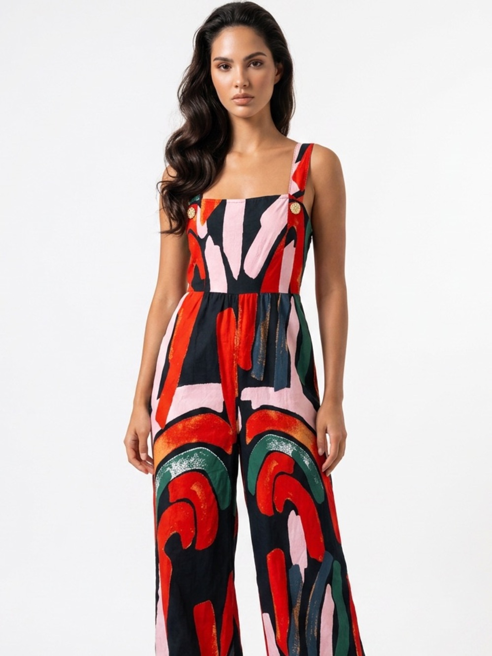 ANTHROPOLOGIE | BEL KAZAN Arches Abstract Printed Wide-Leg Jumpsuit Women’s M